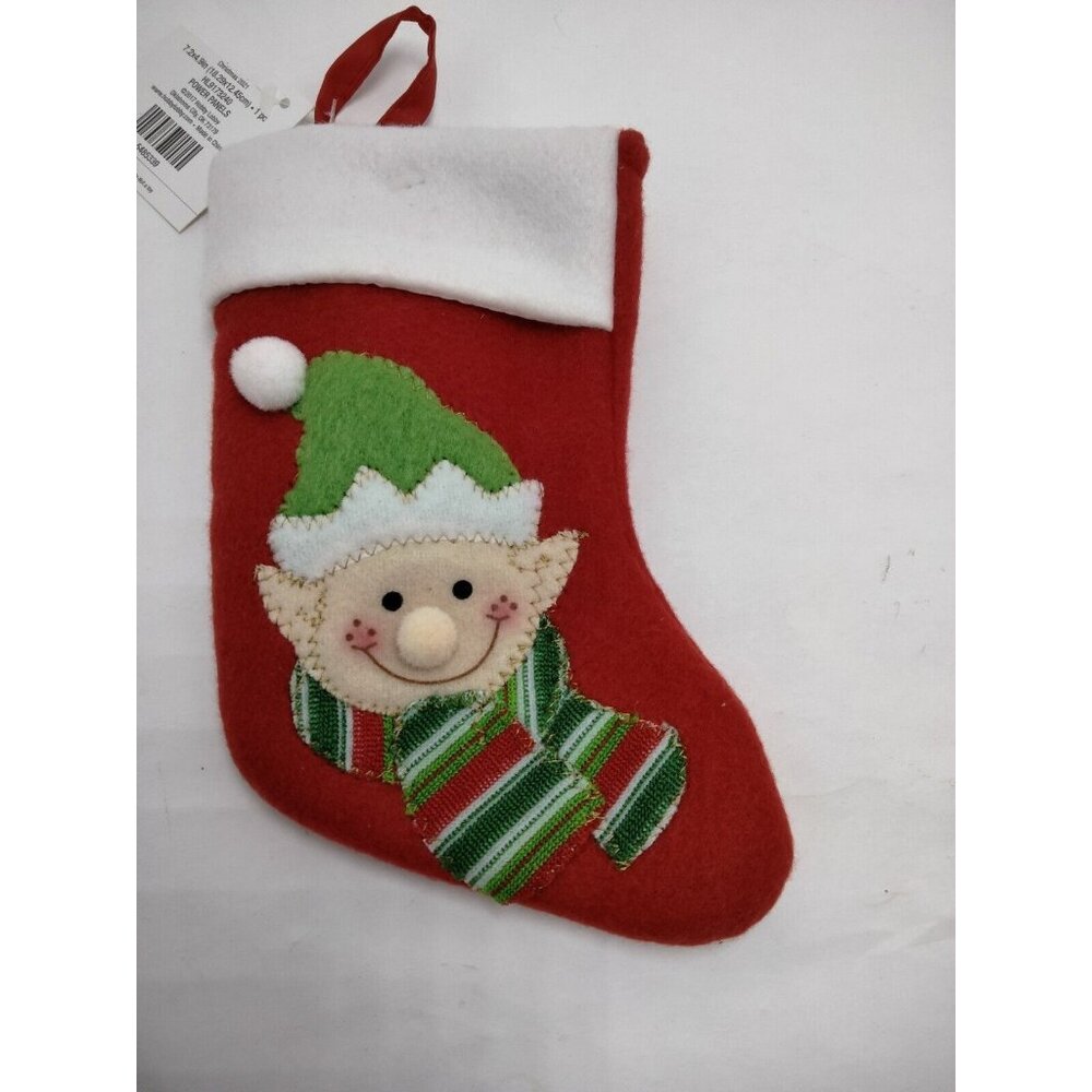 Hobby Lobby Elf Christmas Stocking 5 x 7 Fleece 3D Red White Cuff